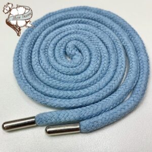 шнурок круглый хб 0,5*120, наконечник металл, цв. нежно-голубой