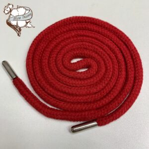шнурок круглый хб 0,5*120, наконечник металл, цв. красный