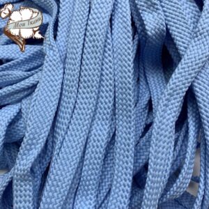 шнур плоский ПЭ, 15 мм Голубой, турецкое плетение