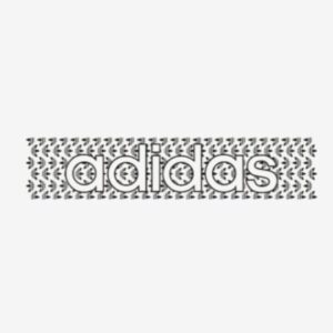 03-52 термотрансфер Лого бренда Адидас черный 5*22 см