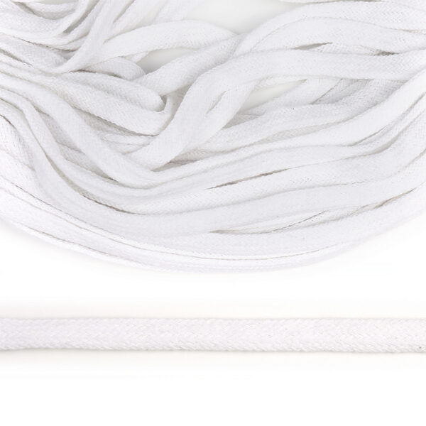 Шнур плоский х/б 15мм классическое плетение цв  белый