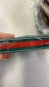 Тесьма лампасная 25 мм, полоска зеленая красная