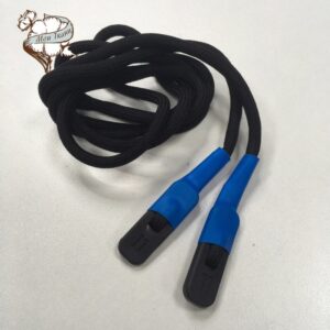 шнурок круглый п/э черный наконечник пластик черный/синий