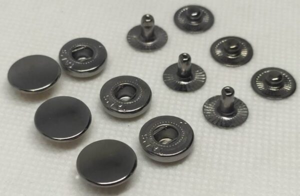 кнопка стальная Альфа, 15 мм, цв. темный никель