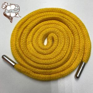 шнурок круглый хб 0,5*120, наконечник металл, цв. желтый
