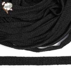 шнур плоский хб, 15 мм,турецкое плетение цв. темно-серый(030)