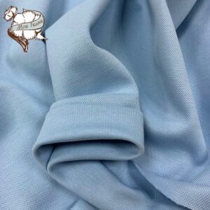 Трикотаж Дабл фейс Пике цв. голубой (интерлочное плетение)