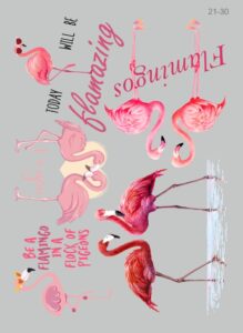 термотрансфер Птицы фламинго, полноцвет