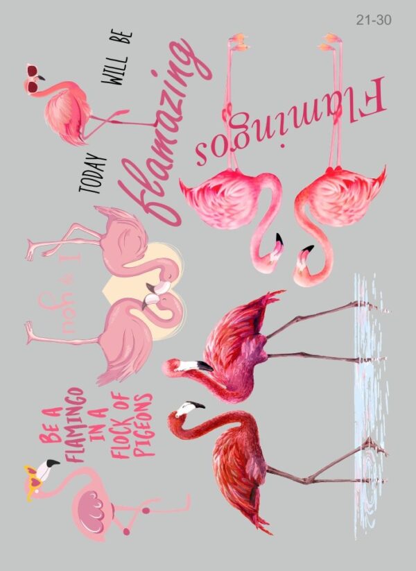 термотрансфер Птицы фламинго, полноцвет