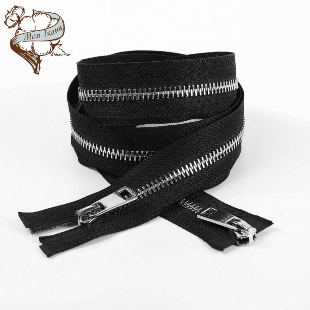 молния MaxZipper мет. Титан №5 2 замка никель 90см цв черный
