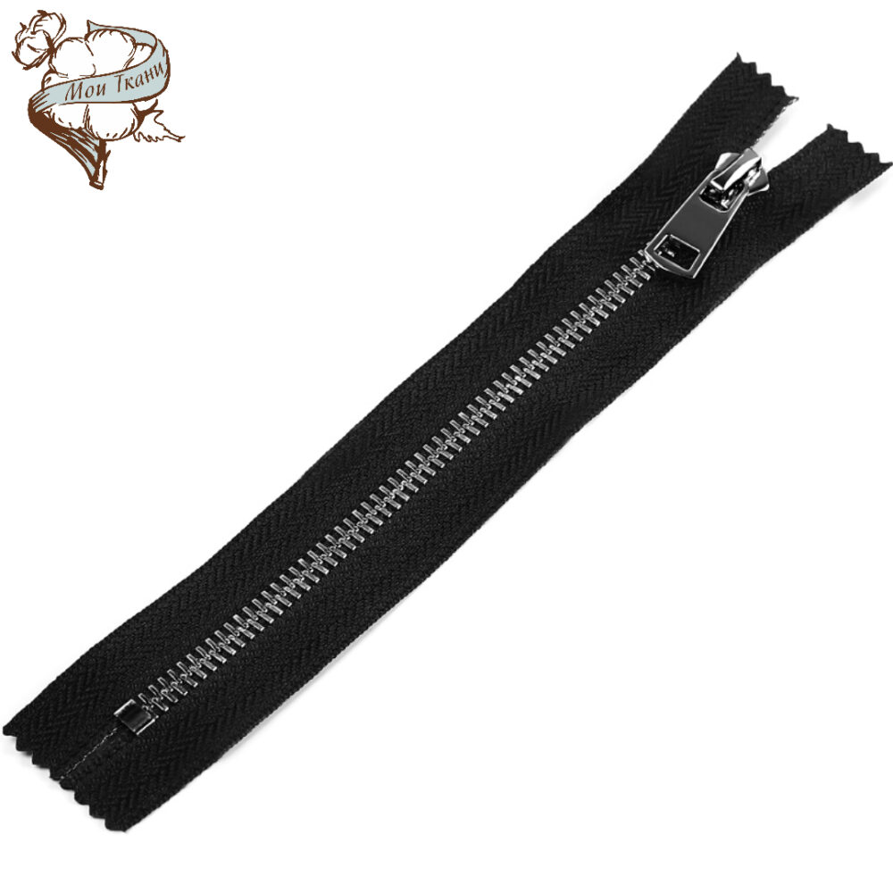 молния MaxZipper мет титан №5 черный никель 18см цв черный