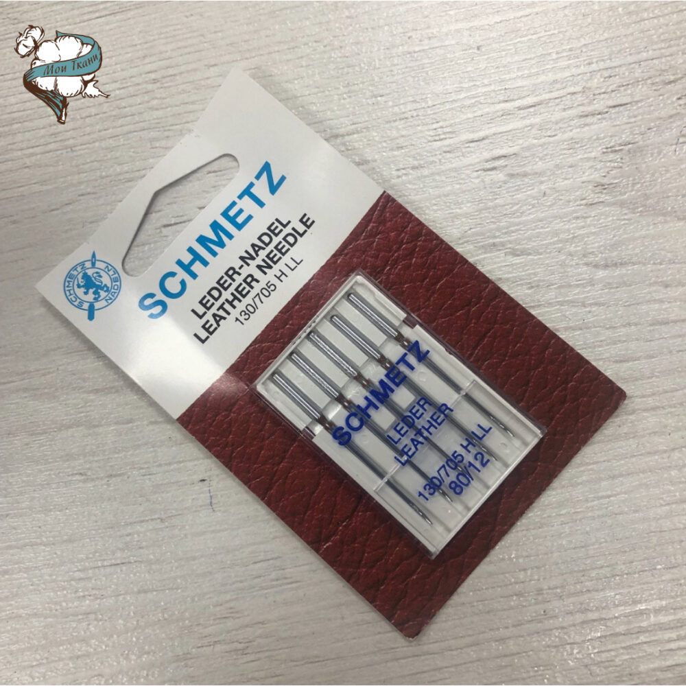 иглы для БШМ Schmetz, для кожи, 130/705H LL №80, уп.5игл