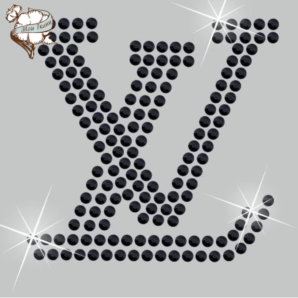 термоаппликация из страз LV 6*5 стекло черная