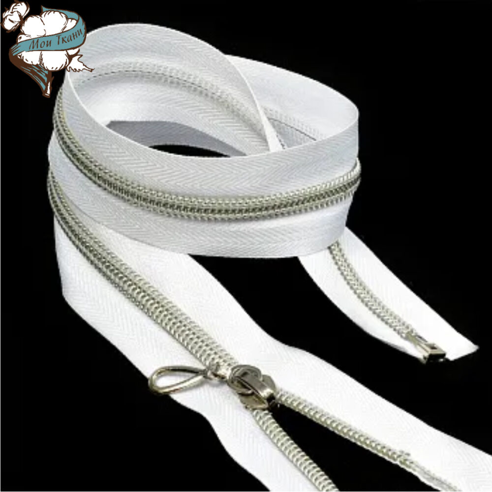 молния MaxZipper пласт №5 декор. 70см замок N-5127 цв.бел/сер