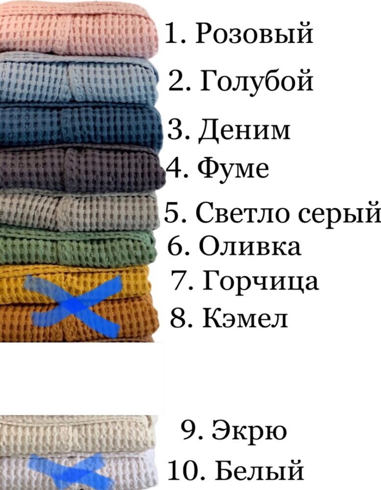 Эко полотно вафля 100%хб стираная , цв. голубой