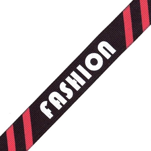 лампас тканый, рубчик, 20 мм, FASHION, цв. чёрный