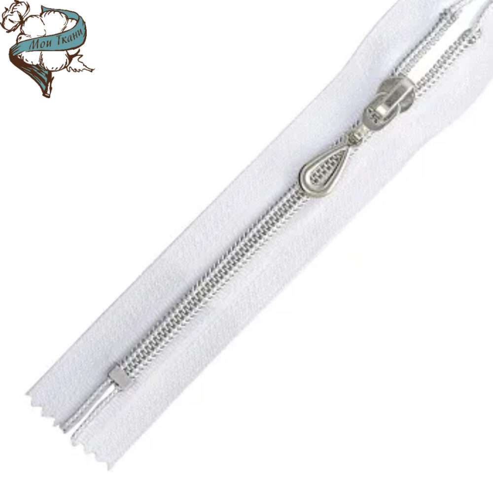 молния MaxZipper пласт №5 декор. 18см замок N-5127 цв.бел/сер