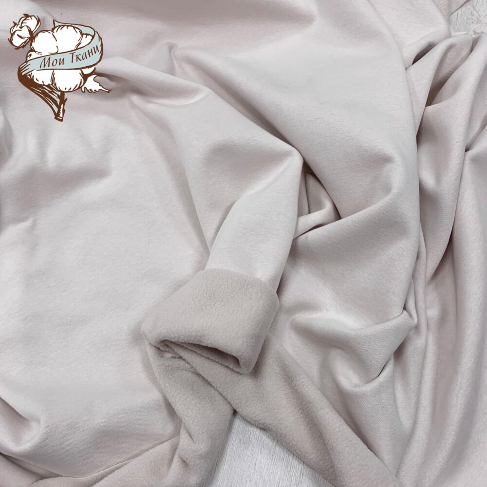 футер на меху барашек, цв. белый песок