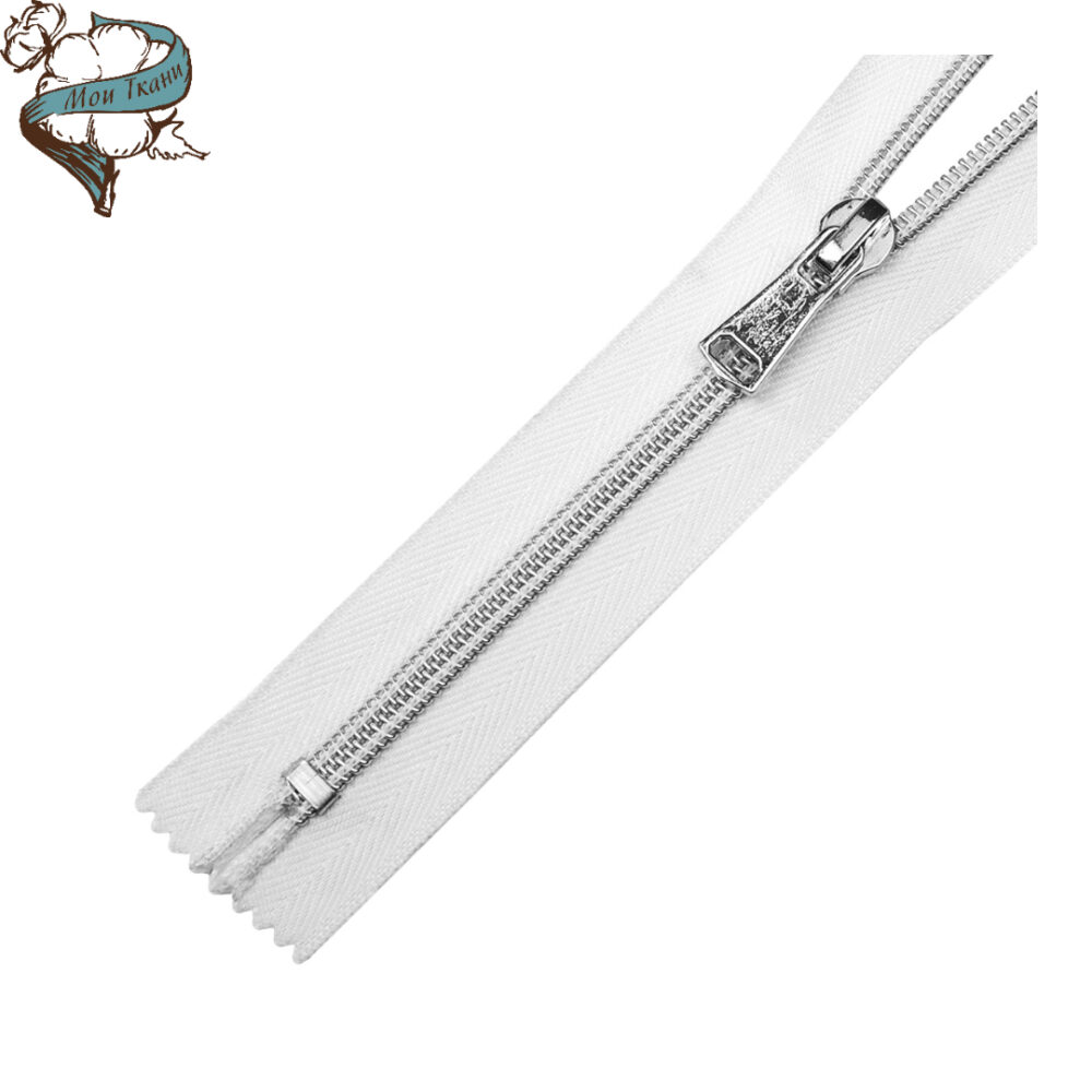 молния MaxZipper спираль №5 декор 18см цв. белый(F101)