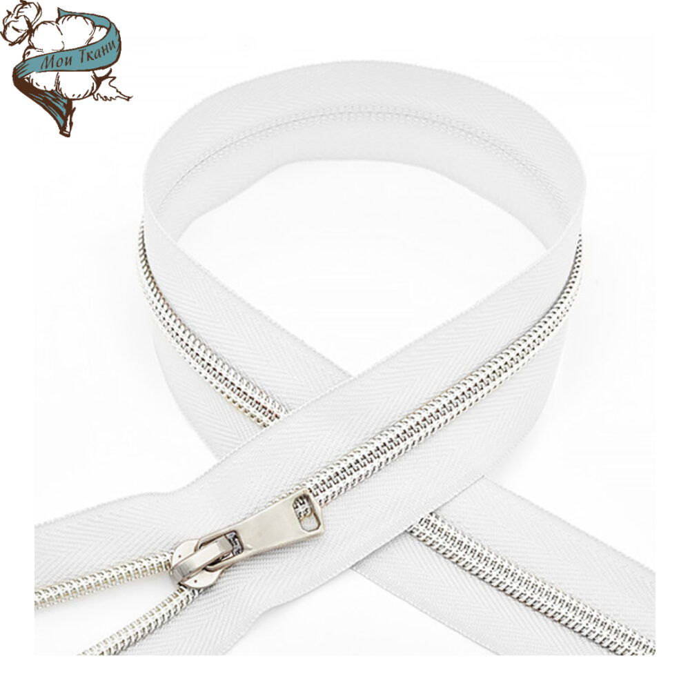 молния MaxZipper спираль №5 декор 70см цв. белый(F101)